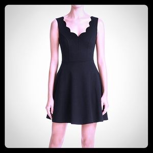 Aqua scallop neckline dress